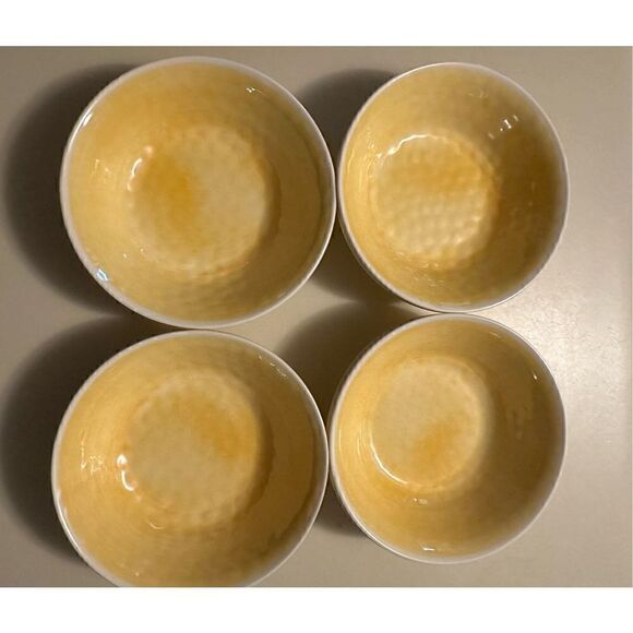 Tommy Bahama Yellow Crackle Rustic MELAMINE Set of 8 Bowls Salad Cereal 7.25” - Picture 2 of 6